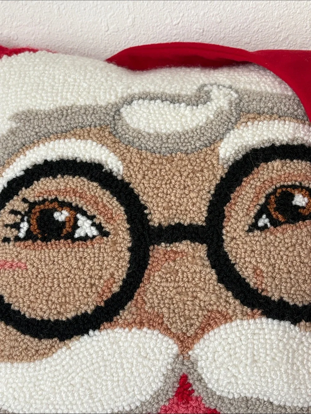 Festive Santa Face Throw Pillow with Red Hat - Home Holiday